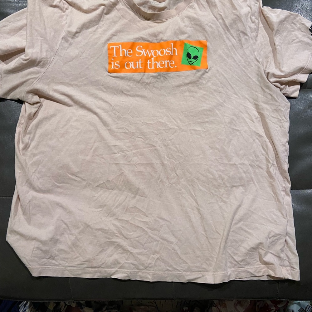 Nike Cream Tee with Orange Graphic